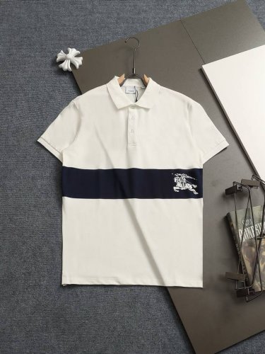 巴宝莉 Burberry 微宽版型M-3Xl 25Ss最新最顶级独家限定 印花拼接专柜款 超爆翻领纽扣polo衫 经典战马印花精美工艺 320克洗水面料T恤作为