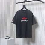 p200 Balenciaga巴黎世家新款3B大M前后字母全刺绣短袖 前后幅手臂采用进口田岛机重工刺绣12W针线精品绣花效果立体线条清晰无毛边杂线 超高工艺刺绣