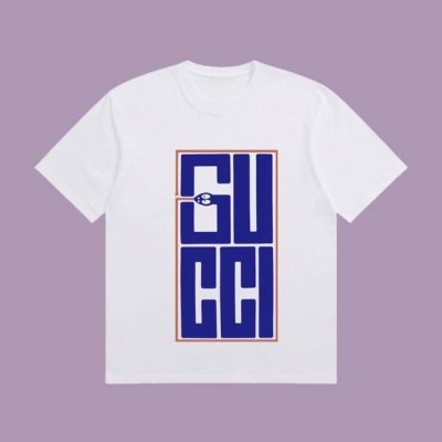 高端品质 Gucci 2025Fall 春夏系列 贪吃蛇Logo短袖T恤 区别普通印花 定织270G32支双纱纯棉面料 宽松版型 男女同款 Size：S M L