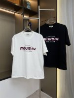 6919# 缪缪设计师款面料270克100%双纱全棉 毛绒拼接硅胶工艺设计 尺码S M L Xl