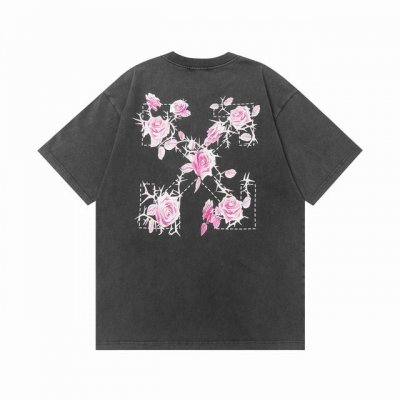 Off- White2025Ss春夏新款纯棉300G双纱做旧炒盐纯棉男女同款短袖 不需要所谓烂大街的华丽文案 主打品质 - 进口洗褪专用双纱面料 ，成品洗褪做旧