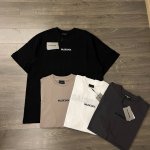 balenciaga 巴黎世家 经典前后刺绣 Logo 四色情侣圆领短袖T恤-顶级版本 Color：黑色 灰色 卡其色 白色 Size：S M L Number