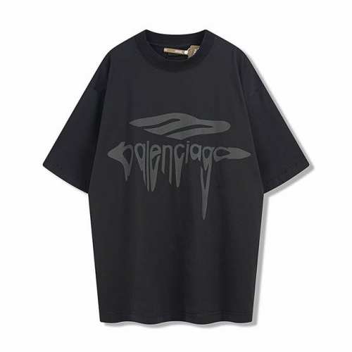 Blcg巴黎世家25Ss 3B新款溶解字母Logo磨破廓形短袖T恤 订染灰白 尺码Size : Xs S M L