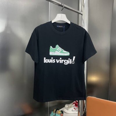 上新 顶级版本 最高品质 Lv 路易威登2025Ss夏季新款闪粉印花鞋宽松短袖T恤 原版面料高版本高品质 网红明星同款 3D闪粉印花工艺 定制定染260克纯棉双