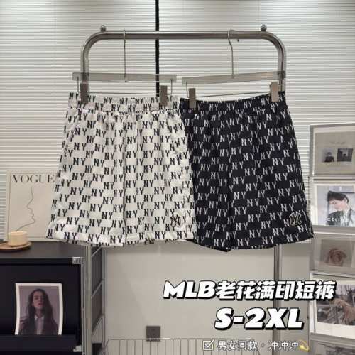高版本 2025新款Mlb洋基队Ny经典老花满印刺绣Logo休闲情侣运动短裤，客供辅料开模定制品质超牛，相近色的老花满印Logo特别耐看，面料亲肤腿长1米8的既