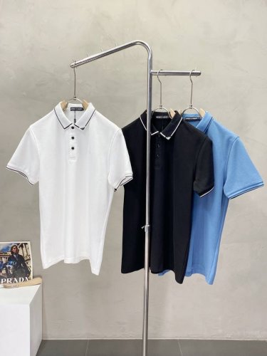Armani阿玛尼独家专供新款原单男士休闲短袖 高端定制 高端版本 时尚百搭爆款进口面料 手感超柔软细腻 穿着亲肤舒适 高端精品 代工厂p精细做工 上身非常赞