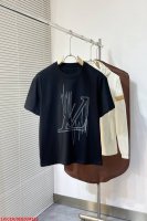 M223 Lvlouis Vuitton 1V 经典线条图案圆领半袖T恤短袖 男女同款 情侣款 宽松版型 最高版本 原版面料 高版本 高品质 所有细节 面料辅料