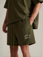 爆款模特图 Fear Of God Essentials Fall24 Back To School 系列 Fleece Soccer Short 字母印花中腰