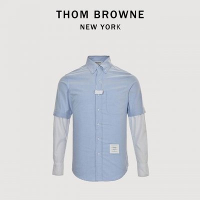 Thom Browne 汤姆布朗Tb 双袖拼色长袖衬衫 面料采用最新型牛津面料 扣子采用天然贝壳扣 自家品牌衬衫工厂p流水线生产针距细密走线整齐 细节决定品质