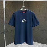 Gucci* 古驰* 2025春夏新款短袖T恤 重磅纯棉字母Logo立体硅胶 颜色：黑色 白色 安可拉红 夜幕蓝 码数：S M L Xl Xxl