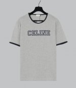 区别通货 新款Ing 重磅280Gceline植绒字母 袖子，领子拼接罗纹 宽松版型 字母植绒漏空工艺 ：灰色，白色 ： X④码