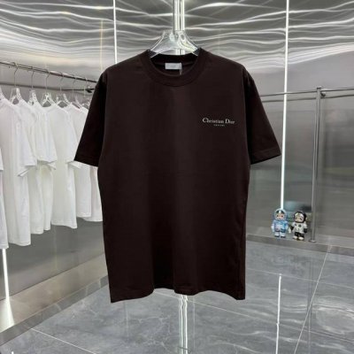 Dior迪奥 2025春夏新款260克短袖T恤 个性印花 男女同款宽松版 S M L Xl Xxl 五个码 黑色 白色 咖啡色