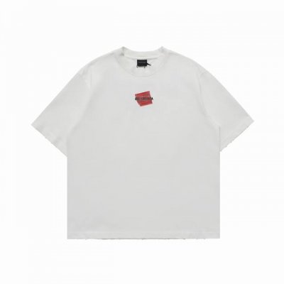 顶级复刻版本 Balenciaga 巴黎世家 新款刺绣压胶网点圆领短袖T恤 面料: 280重磅纯棉，随意对比 规格采用实打实280G %纯棉 定织定染！属于高敏