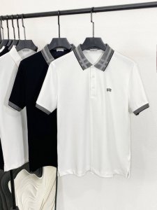 Bu25Ss春夏新款顶级网眼珠地棉质格纹衣领短Tee 男士圆形战马点缀商务休闲百搭短袖polo衫 贸易公司渠道稀出 同步官网发售 每年都会被翻牌的典藏条纹领po