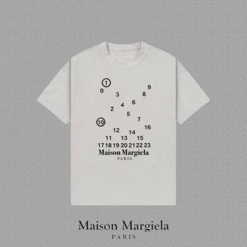 maison Margiela Mm6 马吉拉] 2025Fw短袖T恤 Mm10字母Logo印花 高端26S双纱300克面料 重磅面料 定制拉架罗纹同缸同染 三
