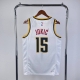 顶级刺绣 款号S78 Nike Nba 复古篮球背心Sw球迷版 掘金队22-23赛季 15号约基奇 联盟限定 刺绣版球衣 颜色： 白色／海军蓝 尺码： S M
