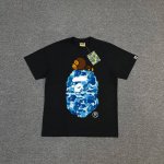 Bape Ss25 猿人猴子迷彩图案字母印花 280克克重麻棉面料 Zp开版 情侣款：S Xxl 黑蓝 白蓝 黑粉 白粉 黑绿 白绿