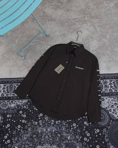 款M612 巴黎衬衫 Balenciaga巴黎世家 23Ss Newyear系列新款满印品牌标志Logo印花长袖衬衫 采用数码直喷 涂鸦泼墨印花效果更好更呈现立