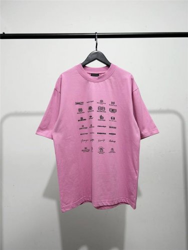 高版本 质量很好 巴黎世家 Balenciaga男女同款胸前背后经典品牌Logo印花 短袖T恤 此款尺码偏大 最小Xs穿到 斤左右 最大穿到200多斤 巴黎可乐