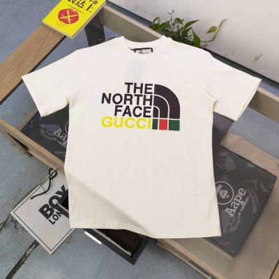 款号 Xd8895 高版本 2025新款Guccithe North Face古驰联名北面Tnf经典图案Logo字母印花休闲情侣短袖T恤 独一无二的活性环保面料