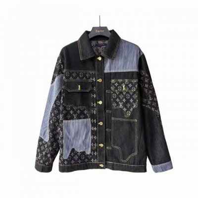 实拍细节图+尺码表 Louis Vuitton 路易威登 解构拼接老花满印工装牛仔外套 Lv超级重工牛仔衣夹克 牛仔界的顶级天花板 重磅来袭，最为值得关注的爆款