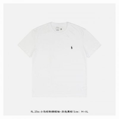ralph Lauren 拉夫劳伦 25Ss 小马标刺绣短袖-白色黑标 面料采用200克重精梳棉，定制32支1*1螺纹，成衣两遍水洗处理，面料舒适亲肤无异感，定