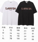 现货 Lf66 成毅同款 Lanvin浪凡新品简约重工刺绣Logot恤，男女同款。定织面料，罗纹领久穿不变形。 颜色：黑色 象牙白 码数：S M L Xl