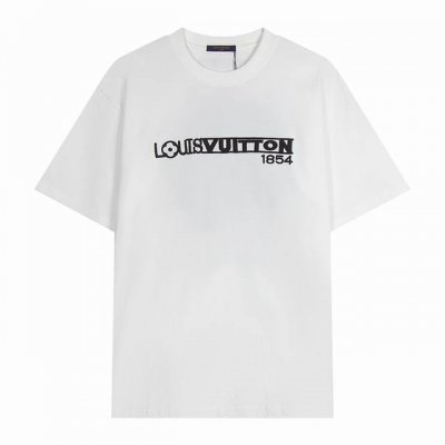 Lv路易威登绣花字母贴布300克圆领重工标志品牌短袖 官方同步 1:1原版开模 时尚个性 百搭潮流 纯原品质 原版洗水面料 吊牌 领标 水洗麦 三标齐全 颜色: