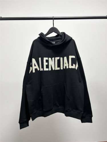 190 高版本，质量很好！连帽款卫衣！Balenciaga 巴黎世家新款胶条印花Logo连帽卫衣！男女同款！卡码拍大！ 面料: 重磅470克定制高密度大毛圈水洗