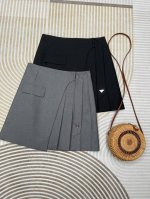 夏装上新 高腰显瘦 带盖百褶A字裙。两色S-Xl