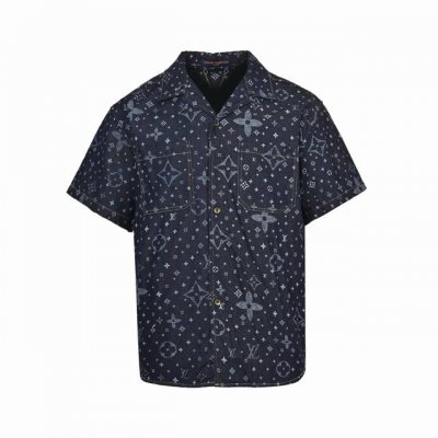 louis Vuitton 路易威登 25Ss 满印老花牛仔短袖衬衫 轻奢主义 男女日常通勤穿搭必备单品 正确版本 欢迎对比 详细特征 采用98%棉 2%弹力纤