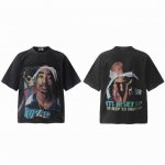 Vt966 Kanye侃爷同款图派克Tupac说唱歌手白头巾2pac人像Big Face数码直喷印花复古水洗做旧短袖T恤 小领口设计 白墨数码直喷印花 高街复古