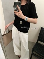 后背蕾丝圆领短袖