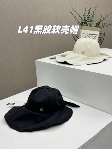 超好看，超大帽沿！Lululemon2025最新Uv防紫外线软壳帽，超大外沿防晒渔夫帽，黑胶款半空顶遮阳帽，大头围可折叠遮阳帽，外沿钢圈定型！上头如若无物，今夏