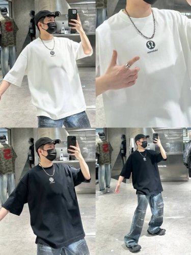 丶上新 Lulu圆领T恤 细节图 Lululemon 露露乐蒙 25Ss春夏新款 小标反光印花宽松字母图案男女同款圆领纯棉短袖T恤 版型；宽松版 面料：330G