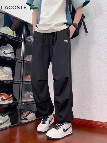 lacoste 鳄鱼 美式伞兵裤2025夏季薄款冰丝凉感速干宽松休闲裤 松弛感 松紧腰 零束缚 双褶设计 立体挺括有型 男士伞兵休闲裤 3D 立体裁剪工装机能春