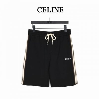 Celine 赛琳 经典侧边织带短裤 复古潮流织带点缀松紧腰休闲五分裤！！很经典的一款，松紧腰 两侧插袋 两侧织带的点缀点缀设计 复古潮流的同时又有细节感！面料