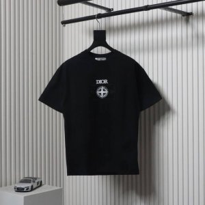Dior X Stone Island 联名款 25Ss 罗盘贴布刺绣短袖T恤此款T恤采用了280克高支高密的面料 质感高端 独家定制 我们特别采用了定织定染技