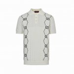 ：210 Gucci 古驰 25Ss 双G提花绞花针织Polo短袖 柔软的棉质套衫注入挺括质感和经典韵味。落肩设计与宽松版型相得益彰，打造灵活百搭的叠搭单品。米