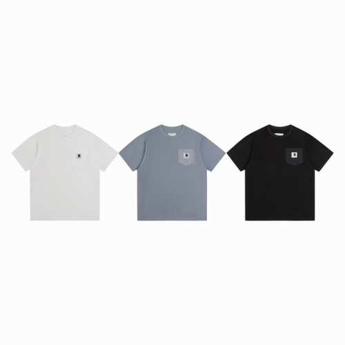 款M354 Sacai短袖 Sacai 联名款拼接T恤侧开叉上衣男女同款短袖潮 卡哈特联名 早春新款侧边纽扣开衩短袖，联名短袖太香了，明星陈冠希同款 德云社杨九