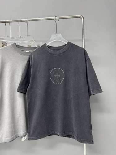 款号：7004-高端品质！25年最新款Choice Hearts硅胶烫钻做旧短袖T恤！ 面料：270G纯棉双纱 颜色： 做旧黑 做旧灰 尺码：S-Xl