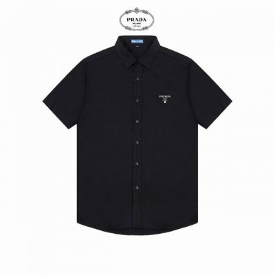 prada 普拉达 精美Logo设计高品质短袖衬衫 对版定染面料 上身高级感十足 纯棉竹纤维面料 质量高 男女同款 码数:39-43 M-3Xl