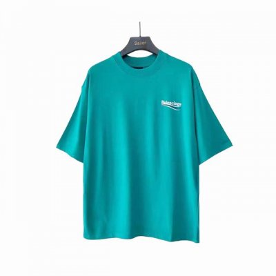 实拍细节图 +尺码表 巴黎世家 Balenciaga可乐海浪撕裂破坏短袖 经典可乐波浪印花 椭圆机进口撕裂浆工艺 激光对位下摆袖口领口磨破 整体印花无牙边 32