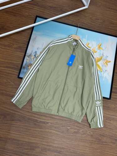 细节图150，早秋新款Adidas Originals 23Ss秋季新款三叶草徽章小Logo拉链立领宽松运动夹克情侣外套专柜同步 原版Logo拉链，胸口和胳膊L