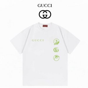 Gucci古驰 2025新款 280克双纱短袖 白色 Xs-L