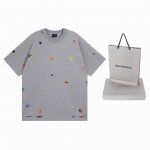 p120实拍图【顶级版本.官网品质】Balenci*Ga/巴黎#2025春夏新款.水果图案Vintage满身压印洗水做旧短袖T恤#。 面料采用巴黎Zp定织定染全
