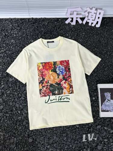 100 - Louis Vuitton 路易威登 Lv23Ss夏季彩色花卉印花短袖T恤 热度款Tee！潮男潮女必备单品！可随意穿搭！对色对位直喷工艺！图案呈现出