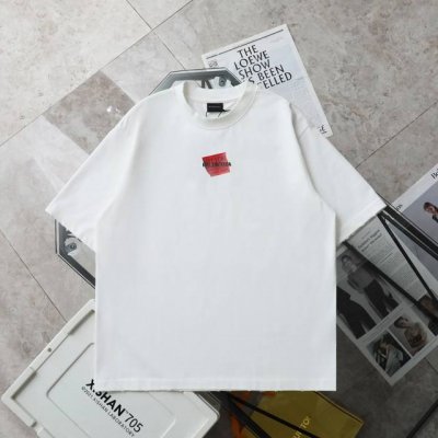 上新 纯原臻品 顶级复刻 - Balenciaga 巴黎世家 新款字母刺绣压胶Logo做旧休闲短袖T恤 - 颜色 黑色 白色 - 购入原版开模打造 全套定制辅料