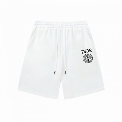 Dior 迪奥 联名石头岛限定系列 2025新款 轻奢主义 激光立体凸胶联名字母Logo 男女日常通勤穿搭必备 休闲短裤 定制毛圈面料 松紧+抽绳可调节裤腰 腰