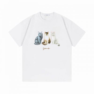 Givenchy 纪梵希 2025新款 官网同步 三只猫咪Logo 男女同款 短袖T恤 定制300克100％双纱纯棉面料 定染32支双股螺纹 领标吊牌主唛三标齐
